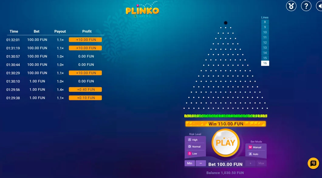 Plinko играть онлайн